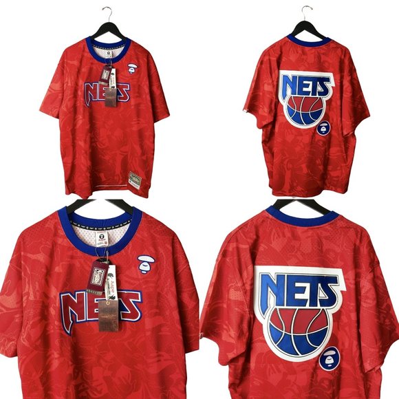 NETS AAPE MESH CAMO JERSEY TEE - Picture 1 of 16